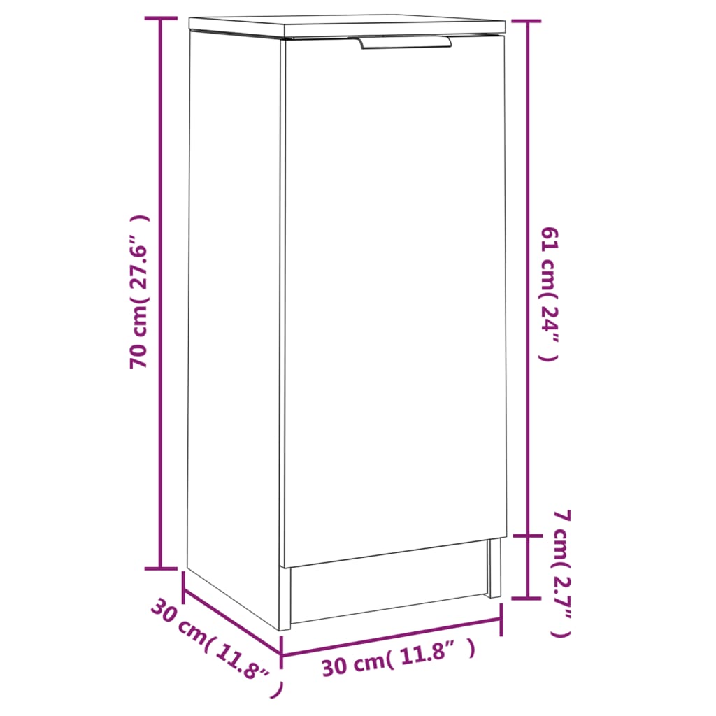 Komode 2 kom siva boja betona 30 x 30 x 70 cm konstruirano drvo