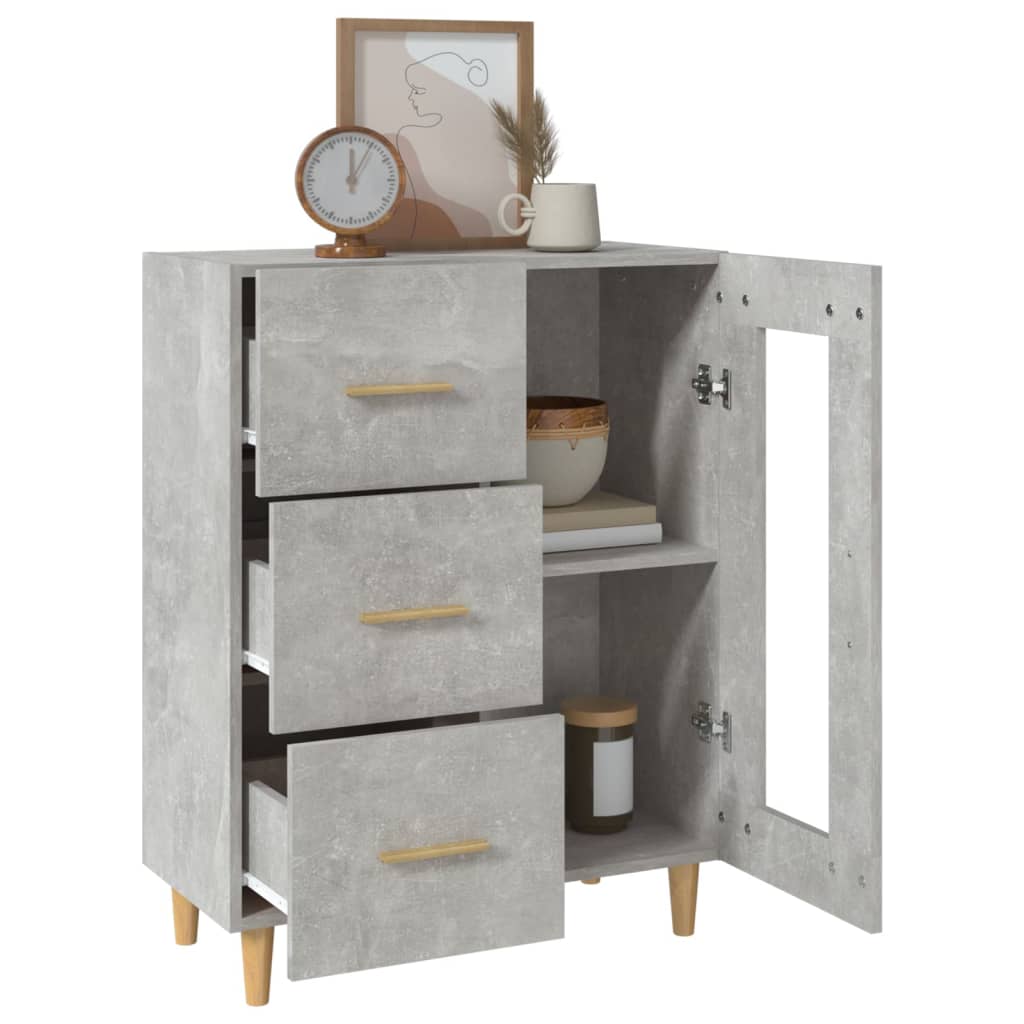 Komoda siva boja betona 69,5x34x90 cm od konstruiranog drva