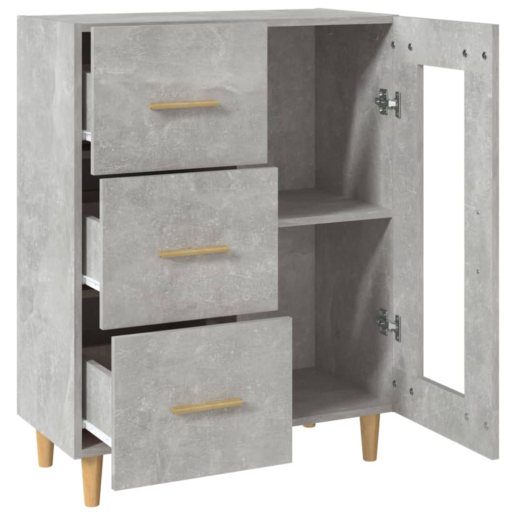 Komoda siva boja betona 69,5x34x90 cm od konstruiranog drva