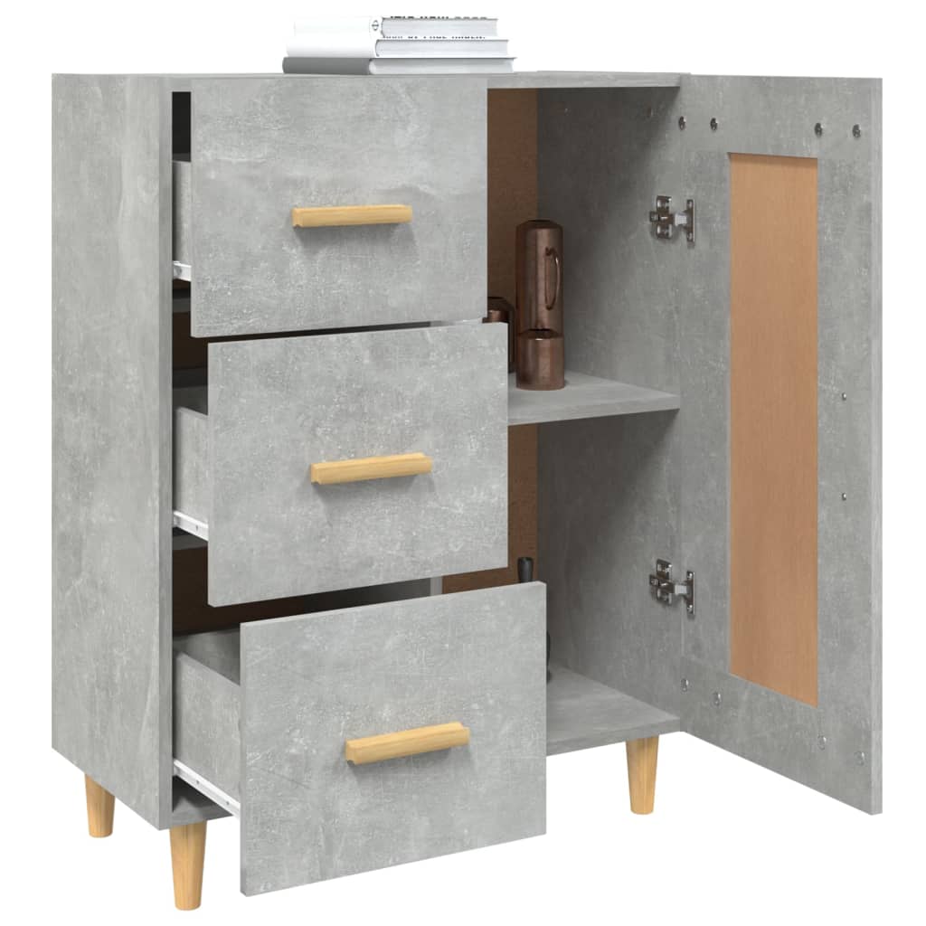 Komoda siva boja betona 69,5 x 34 x 90 cm od konstruiranog drva