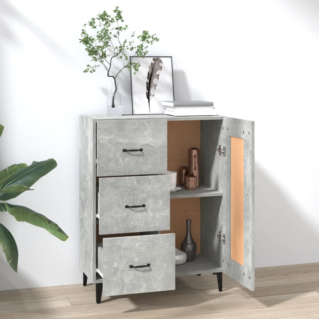 Komoda siva boja betona 69,5 x 34 x 90 cm od konstruiranog drva