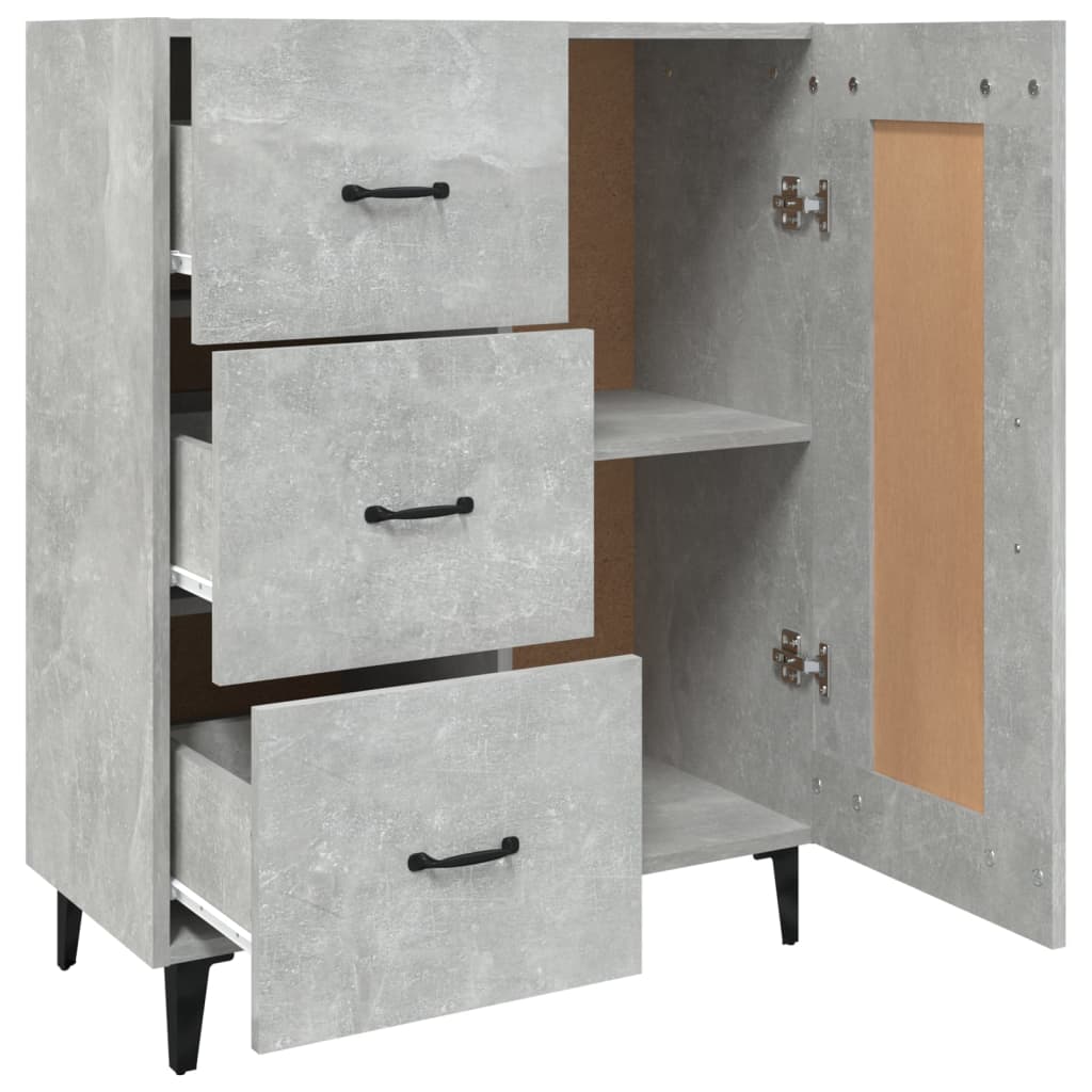 Komoda siva boja betona 69,5 x 34 x 90 cm od konstruiranog drva
