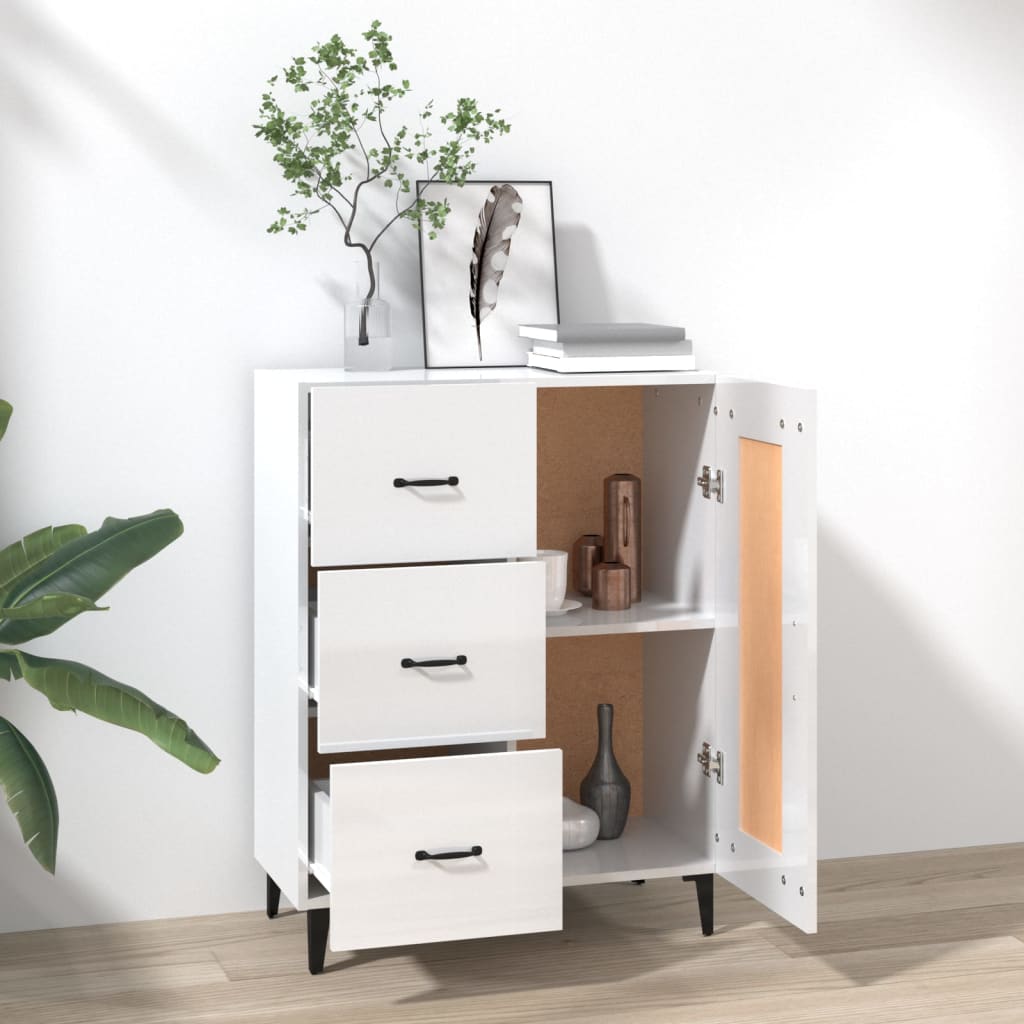 Komoda sjajna bijela 69,5x34x90 cm od konstruiranog drva