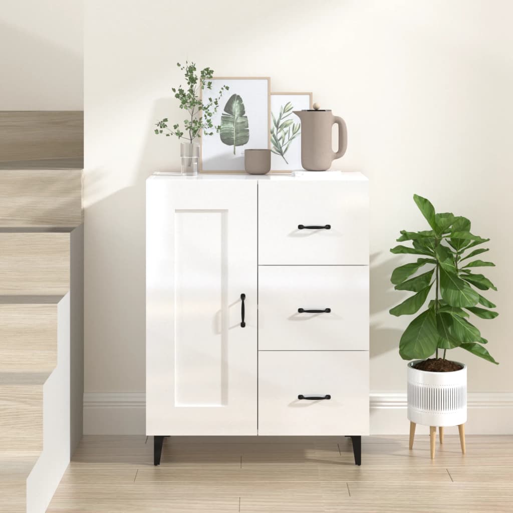 Komoda sjajna bijela 69,5x34x90 cm od konstruiranog drva