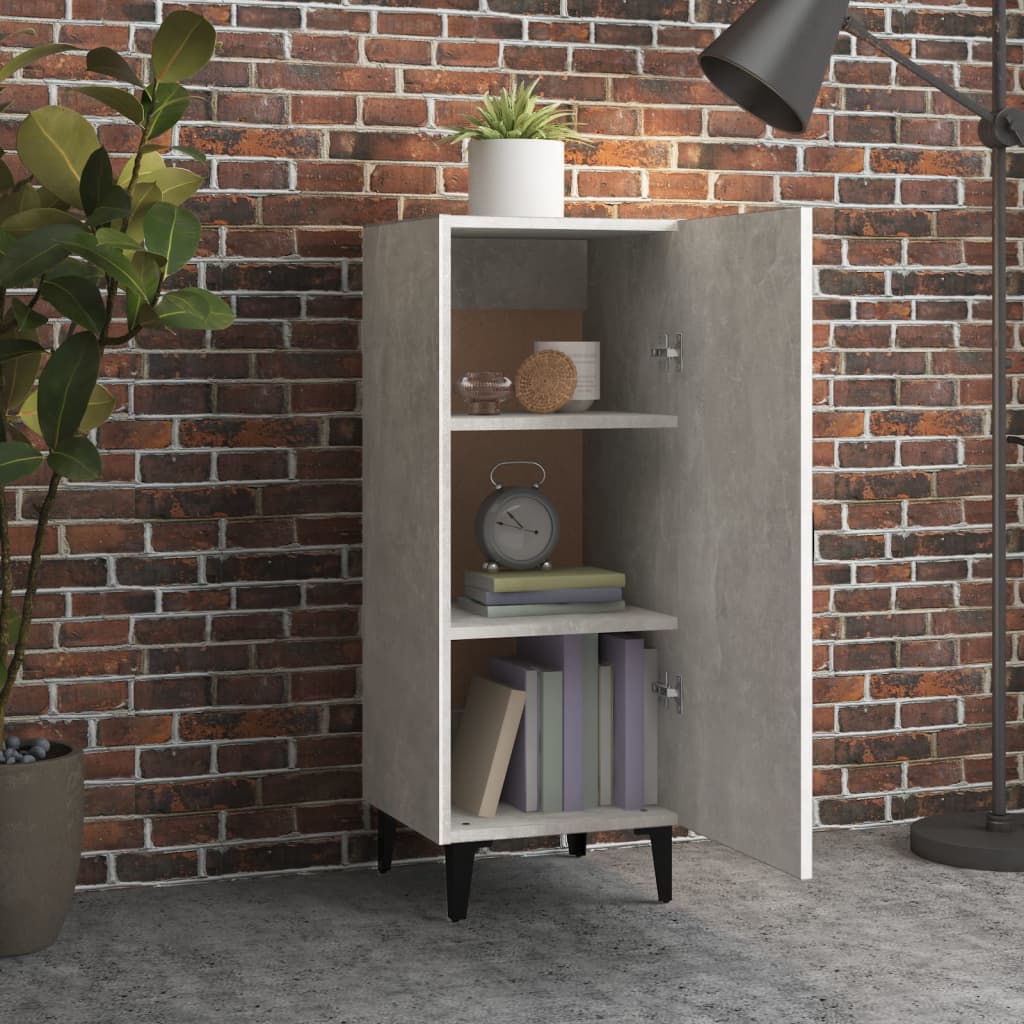 Komoda siva boja betona 34,5x34x90 cm od konstruiranog drva
