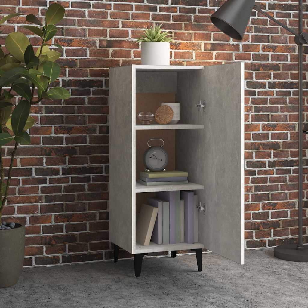 Komoda siva boja betona 34,5x34x90 cm od konstruiranog drva