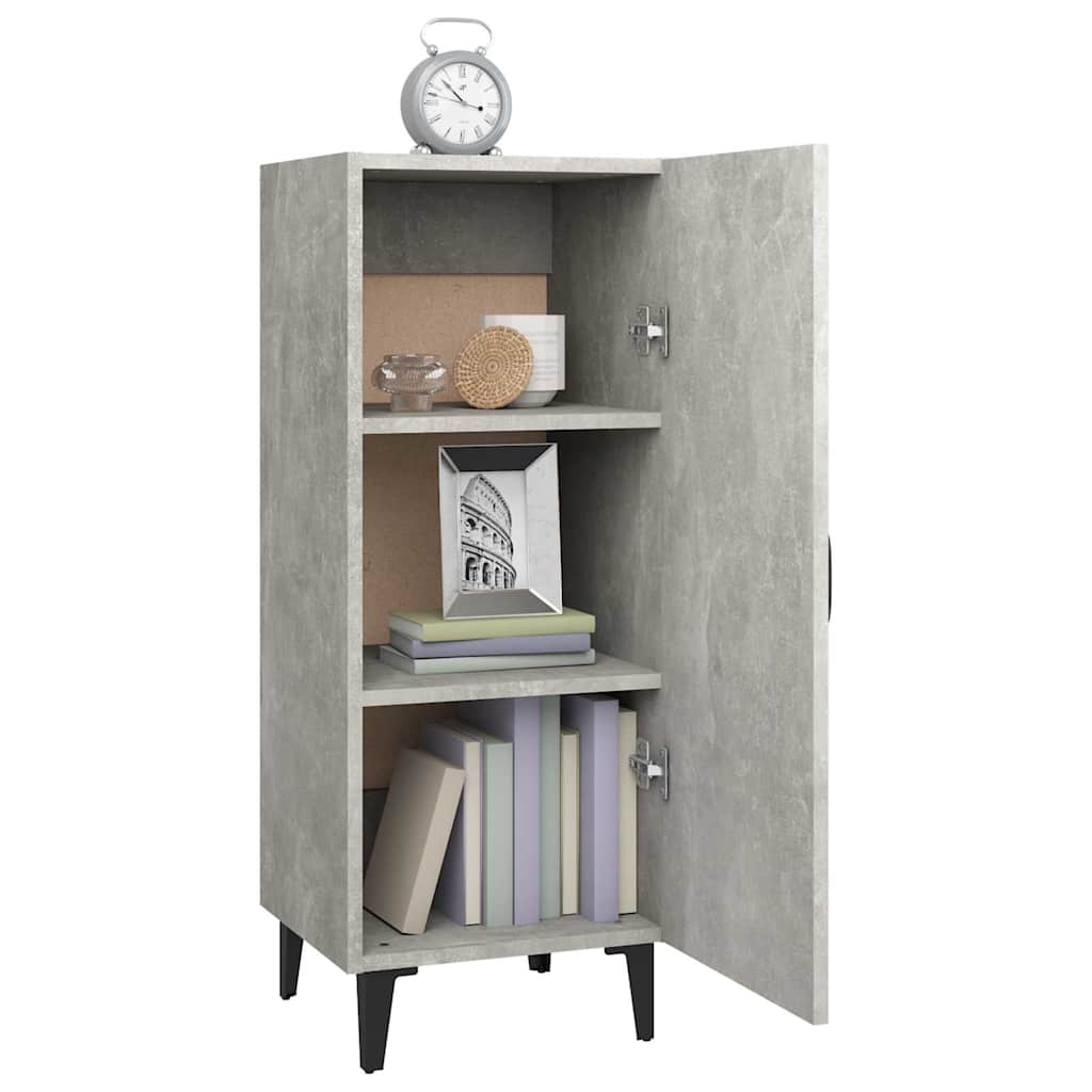 Komoda siva boja betona 34,5x34x90 cm od konstruiranog drva