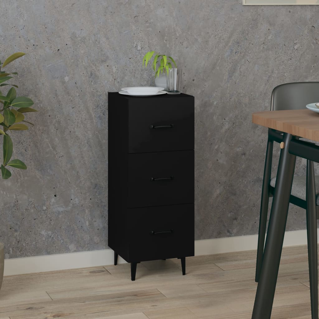 Komoda crna 34,5 x 34 x 90 cm od konstruiranog drva