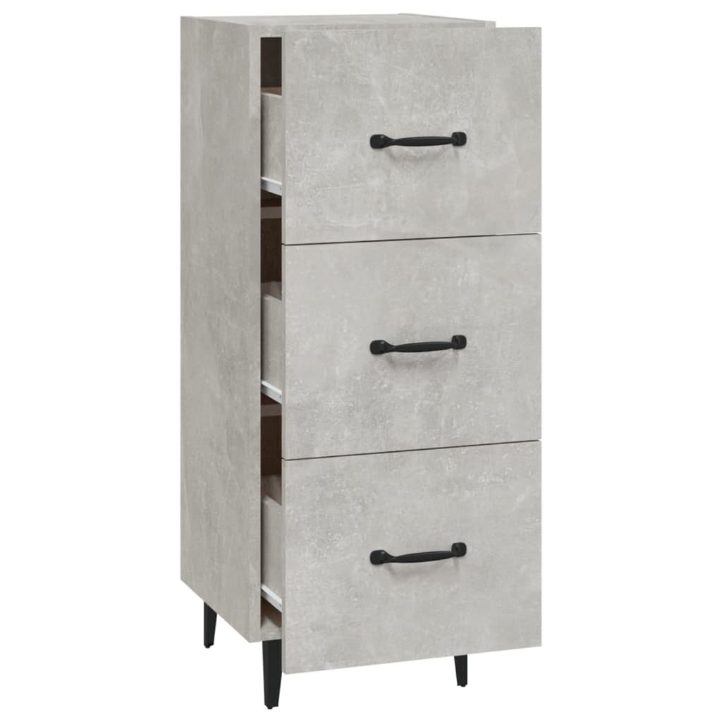 Komoda siva boja betona 34,5x34x90 cm od konstruiranog drva