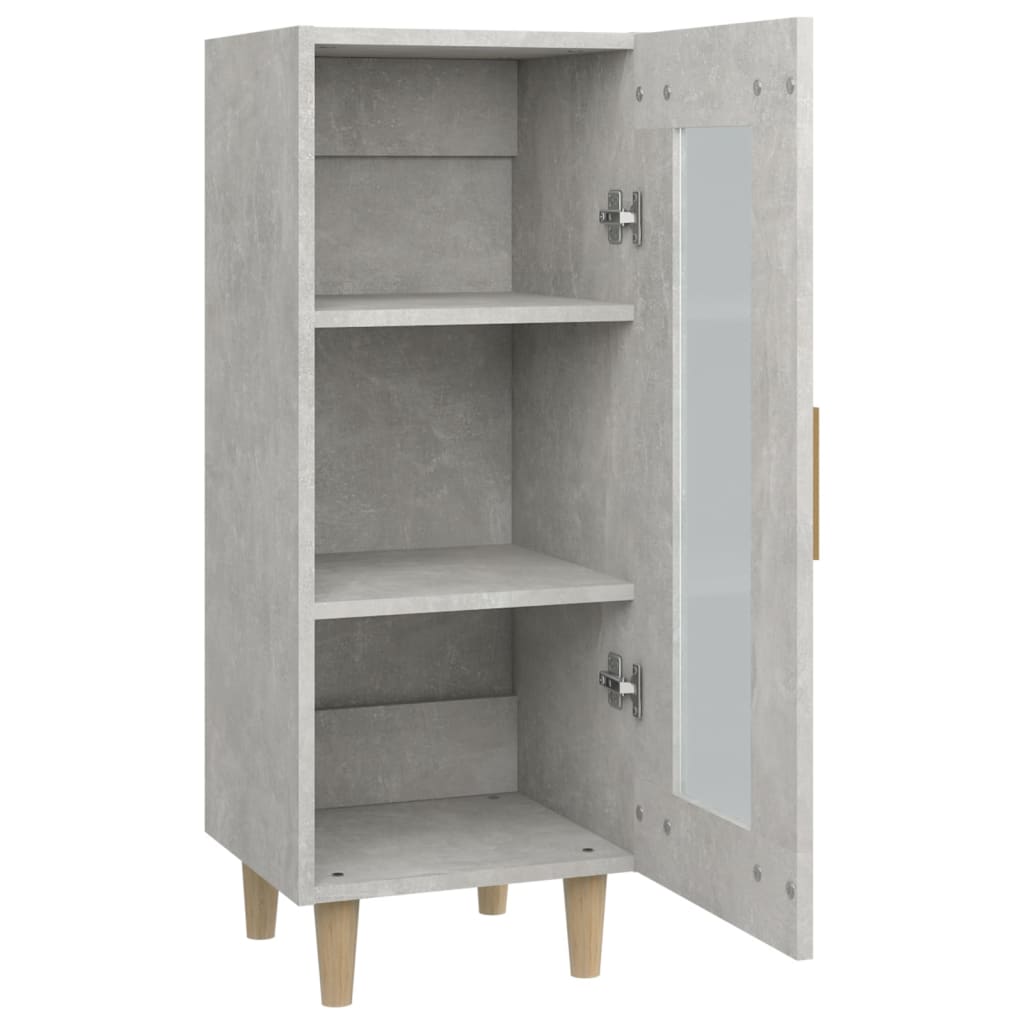 Komoda siva boja betona 34,5x34x90 cm od konstruiranog drva