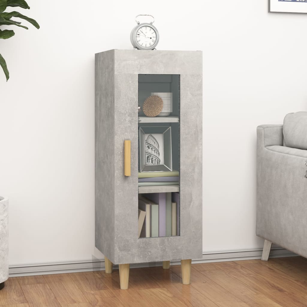 Komoda siva boja betona 34,5x34x90 cm od konstruiranog drva