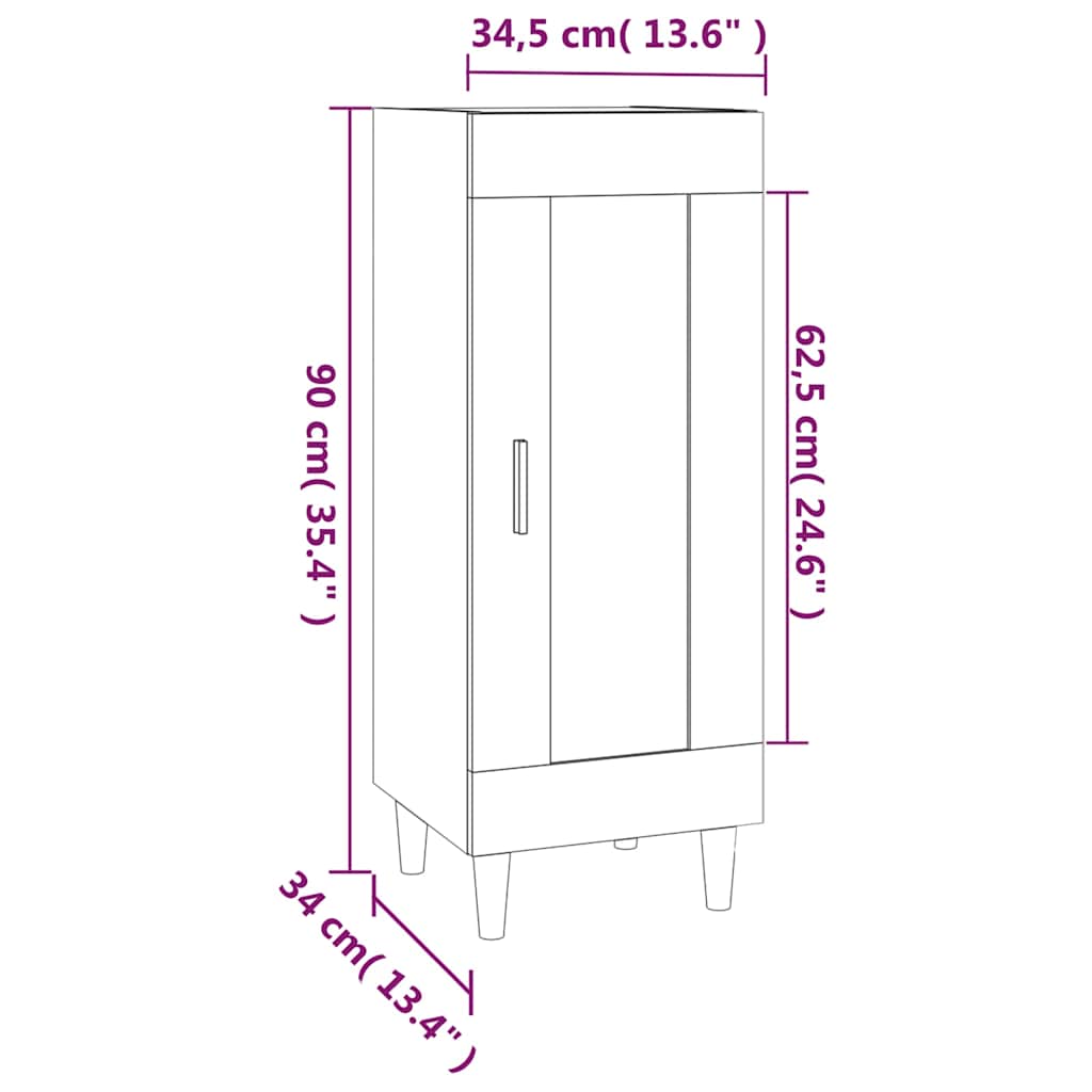 Komoda crna 34,5 x 34 x 90 cm od konstruiranog drva