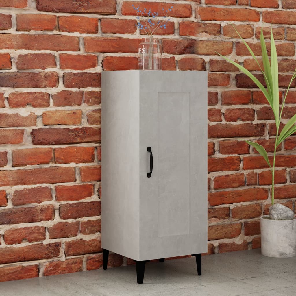 Komoda siva boja betona 34,5x34x90 cm od konstruiranog drva