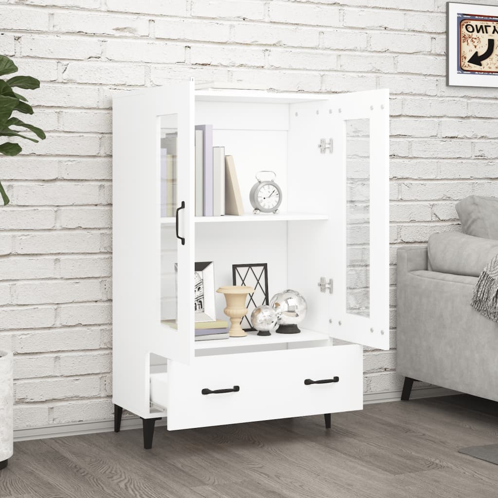 Visoka komoda bijela 70 x 31 x 115 cm od konstruiranog drva