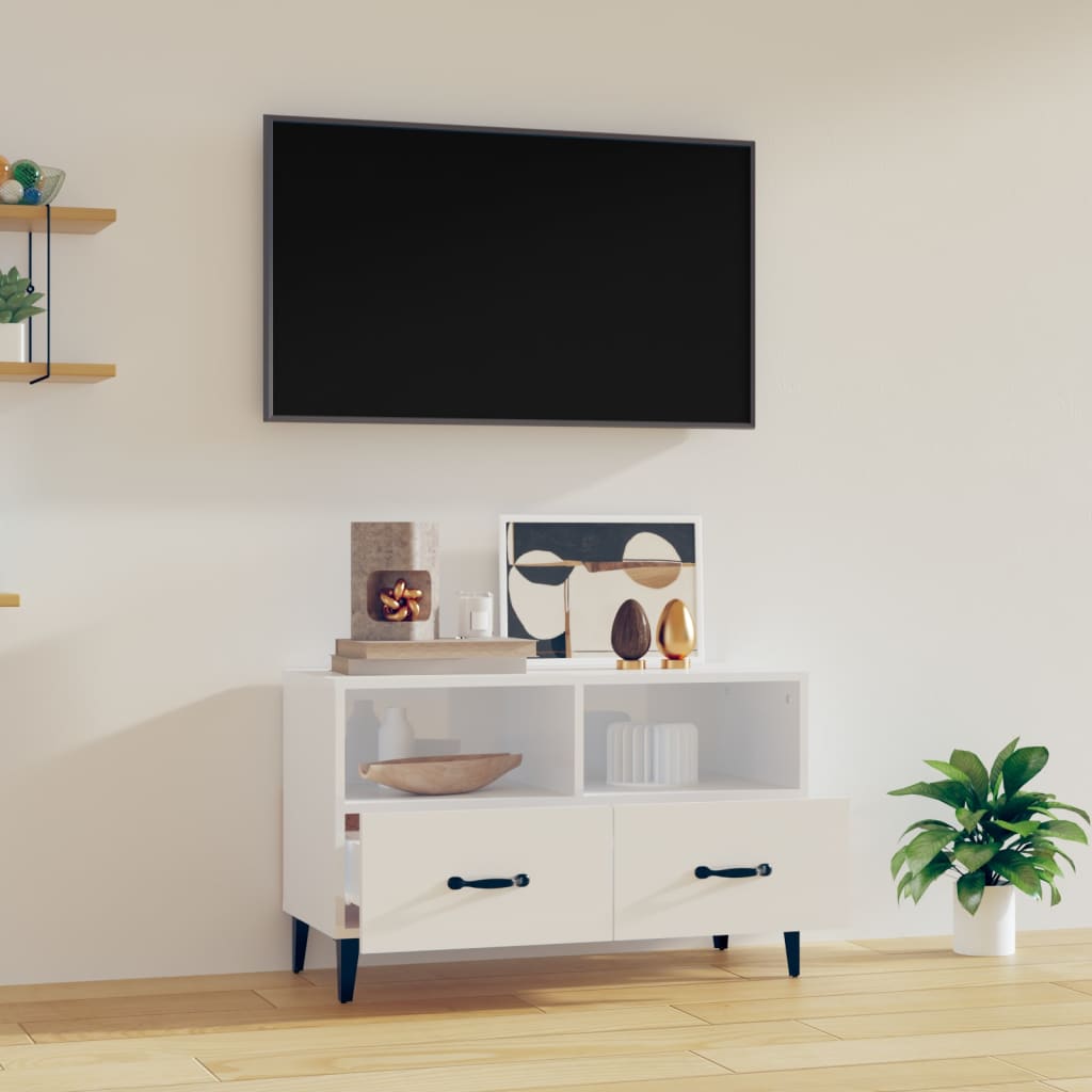 TV ormarić sjajni bijeli 80 x 36 x 50 cm od konstruiranog drva