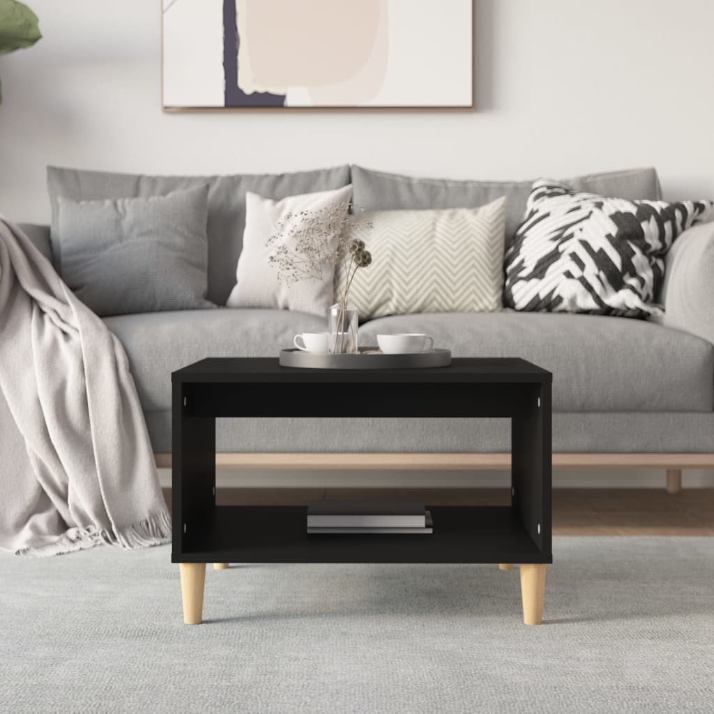Stolić za kavu crni 60x50x40 cm od konstruiranog drva