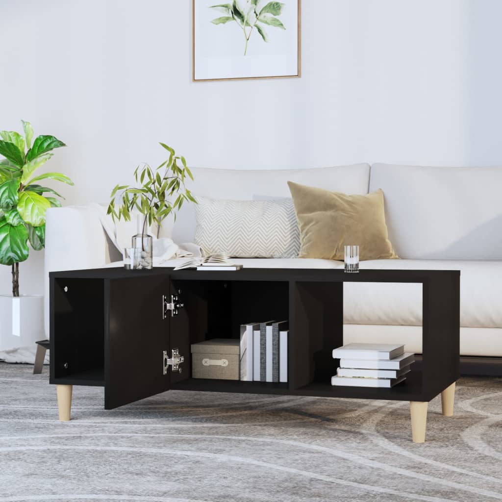 Stolić za kavu crni 102 x 50 x 40 cm od konstruiranog drva