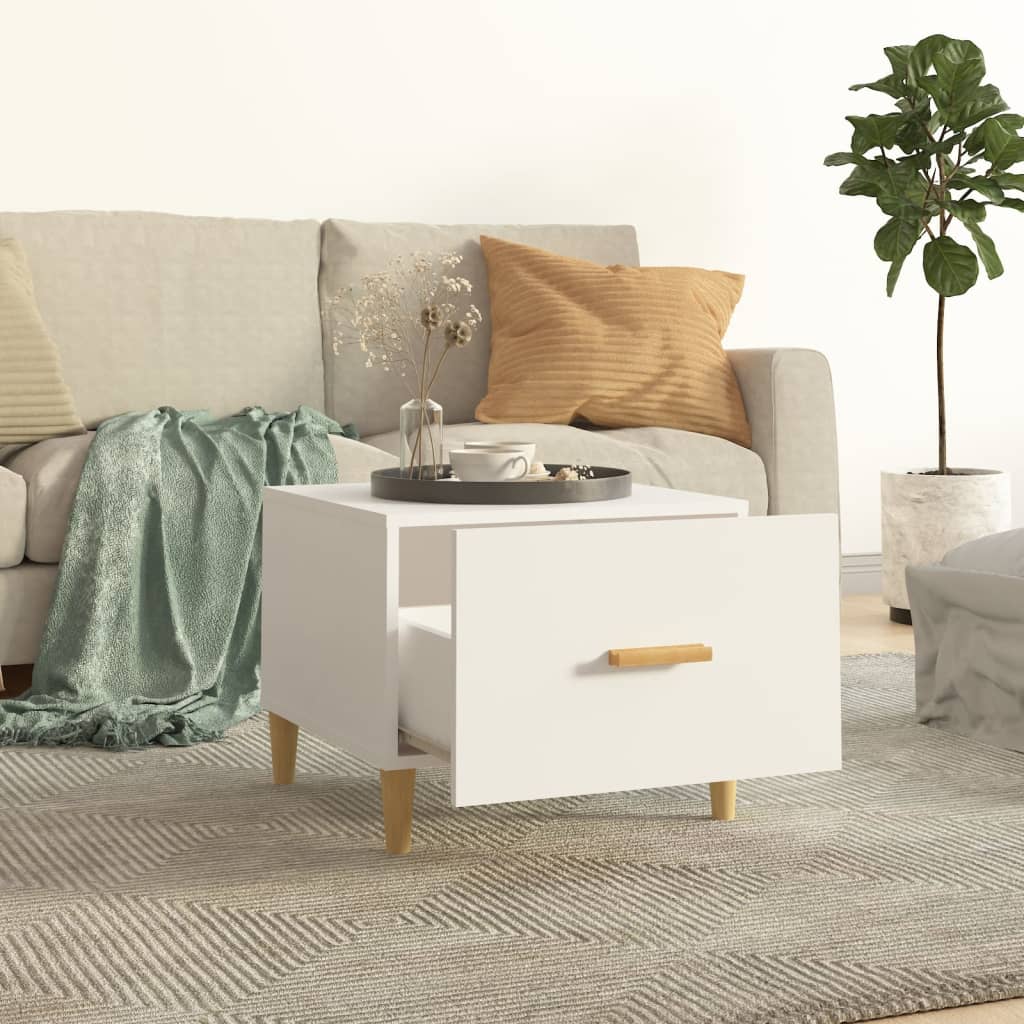 Stolići za kavu 2 kom bijeli 50x50x40 cm od konstruiranog drva