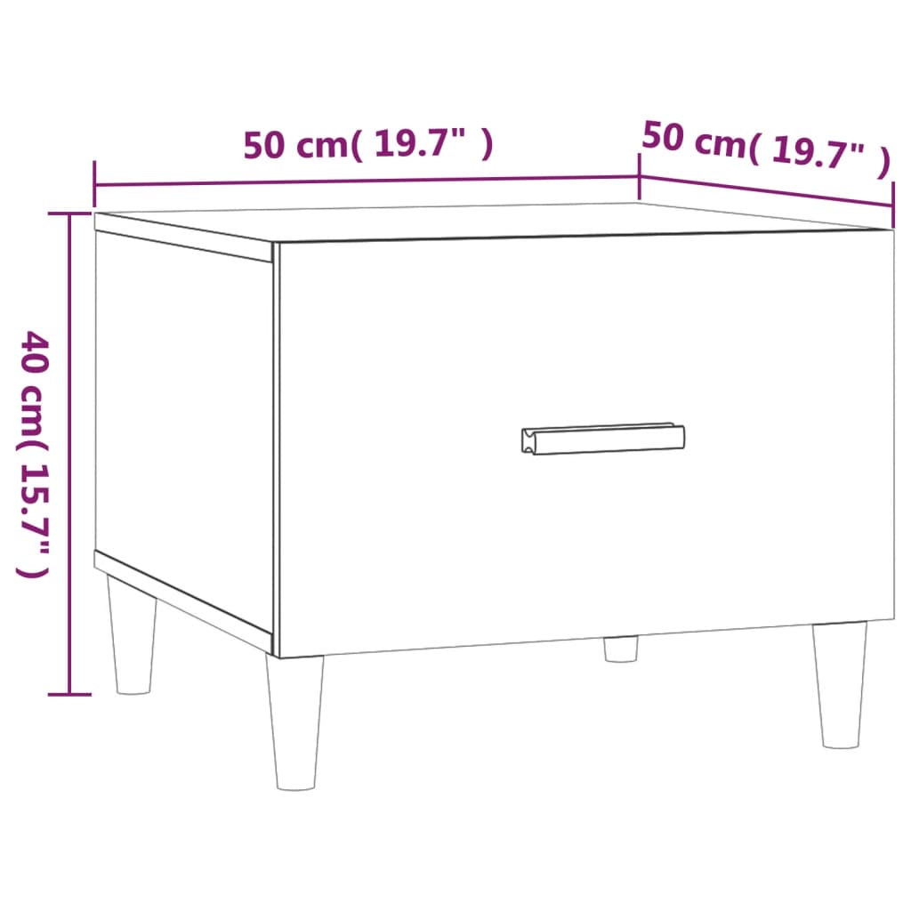Stolići za kavu 2 kom crni 50x50x40 cm od konstruiranog drva