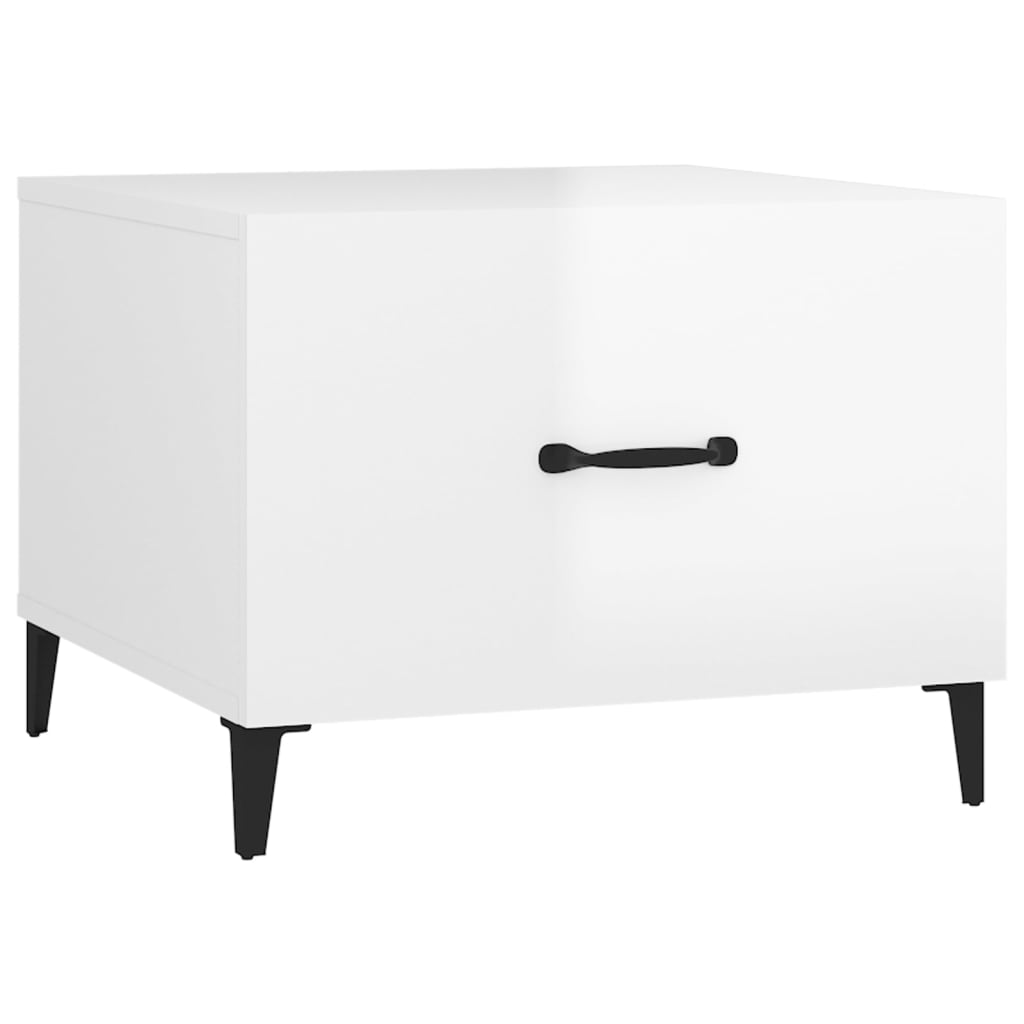 Stolić za kavu s metalnim nogama 2 kom sjajni bijeli 50x50x40cm
