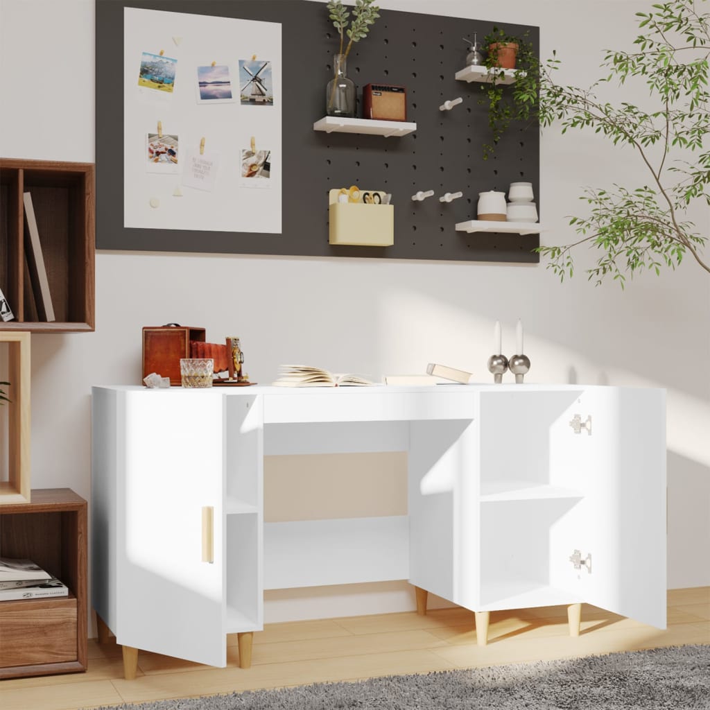 Radni stol bijeli 140 x 50 x 75 cm od konstruiranog drva