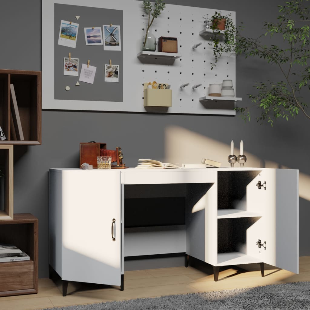 Radni stol bijeli 140 x 50 x 75 cm od konstruiranog drva