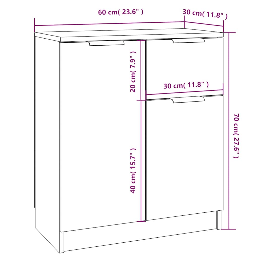 Komoda boja hrasta sonome 60 x 30 x 70 cm od konstruiranog drva