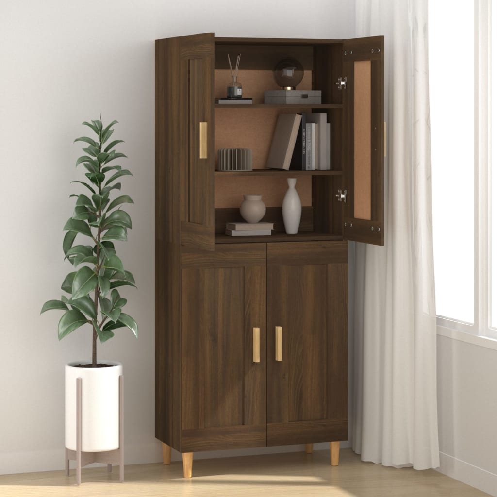 Komoda boja smeđeg hrasta 69,5 x 34 x 90 cm konstruirano drvo