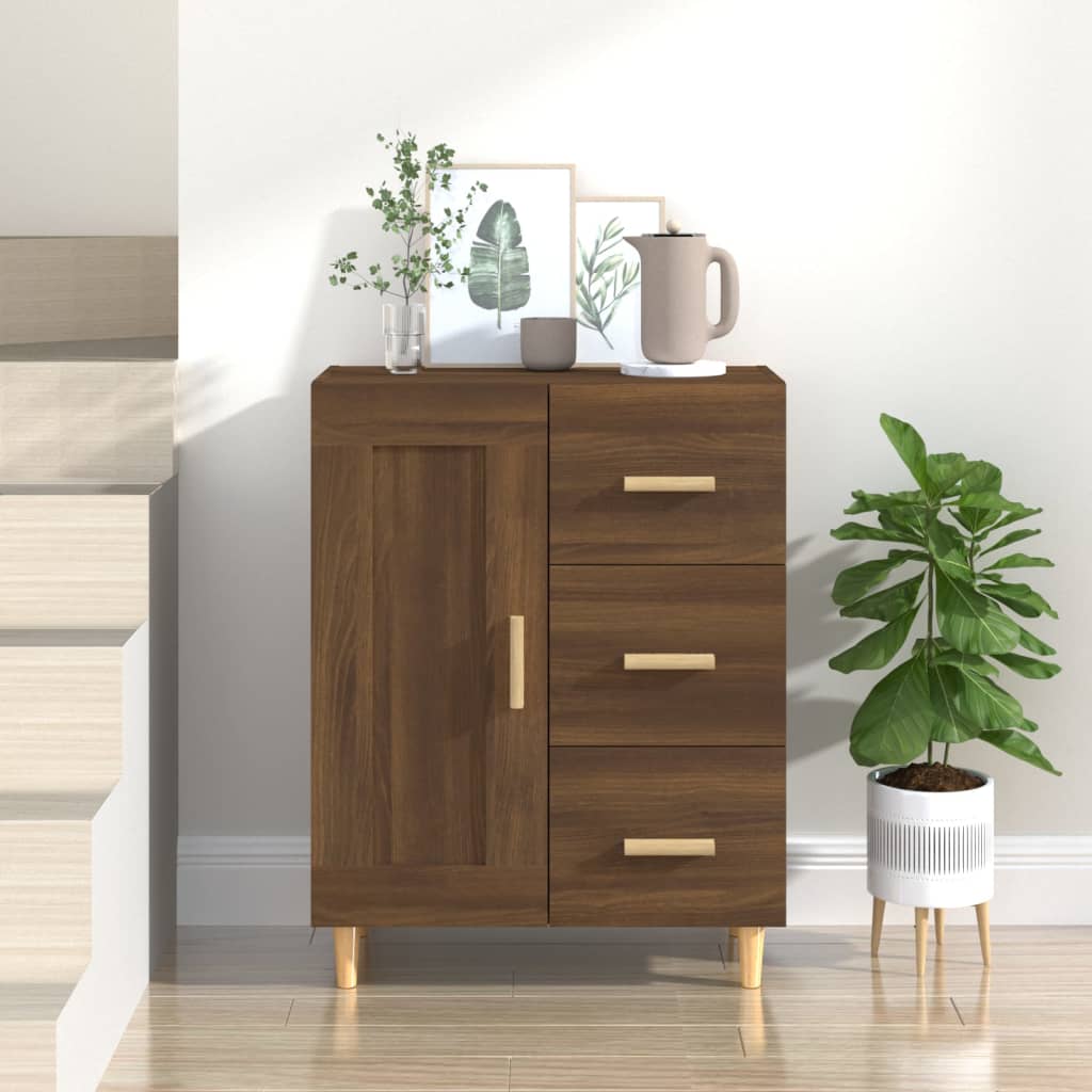 Komoda boja smeđeg hrasta 69,5 x 34 x 90 cm konstruirano drvo