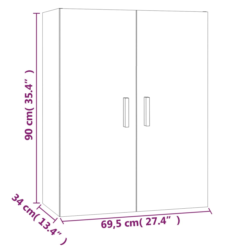 Viseći zidni ormarić boja sivog hrasta sonome 69,5 x 34 x 90 cm