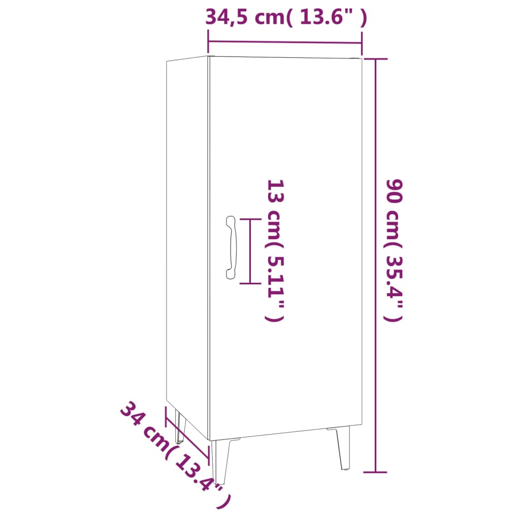 Komoda boja hrasta sonome 34,5x34x90 cm od konstruiranog drva
