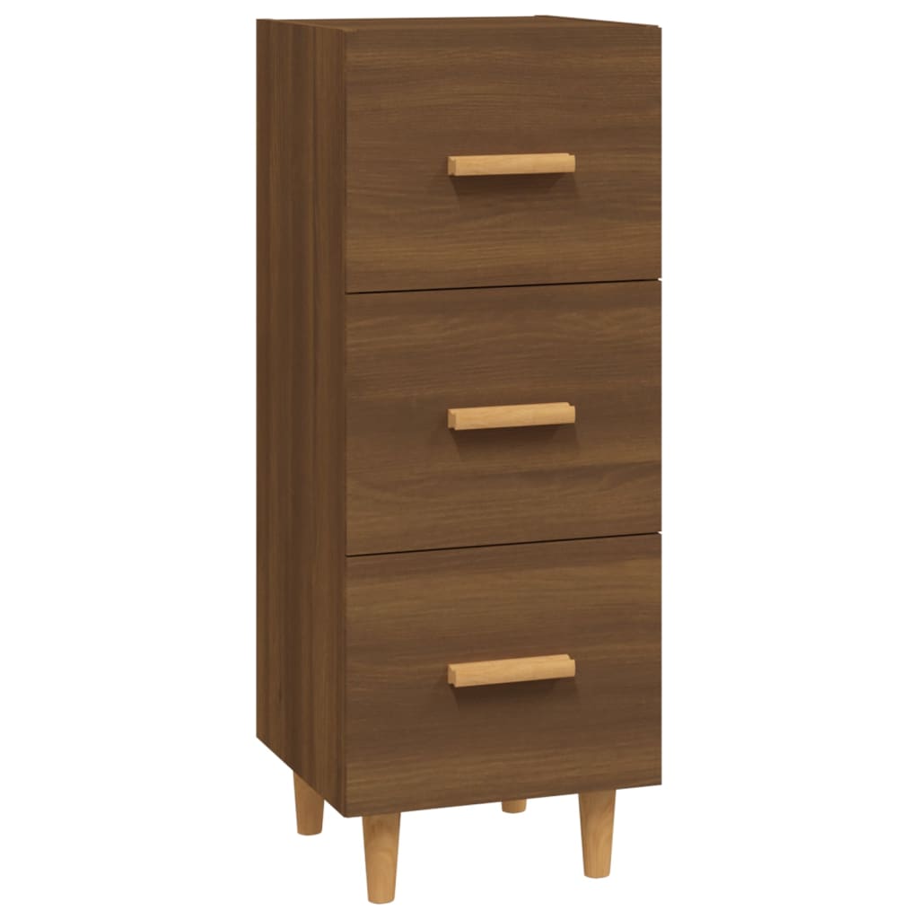 Komoda boja smeđeg hrasta 34,5 x 34 x 90 cm konstruirano drvo