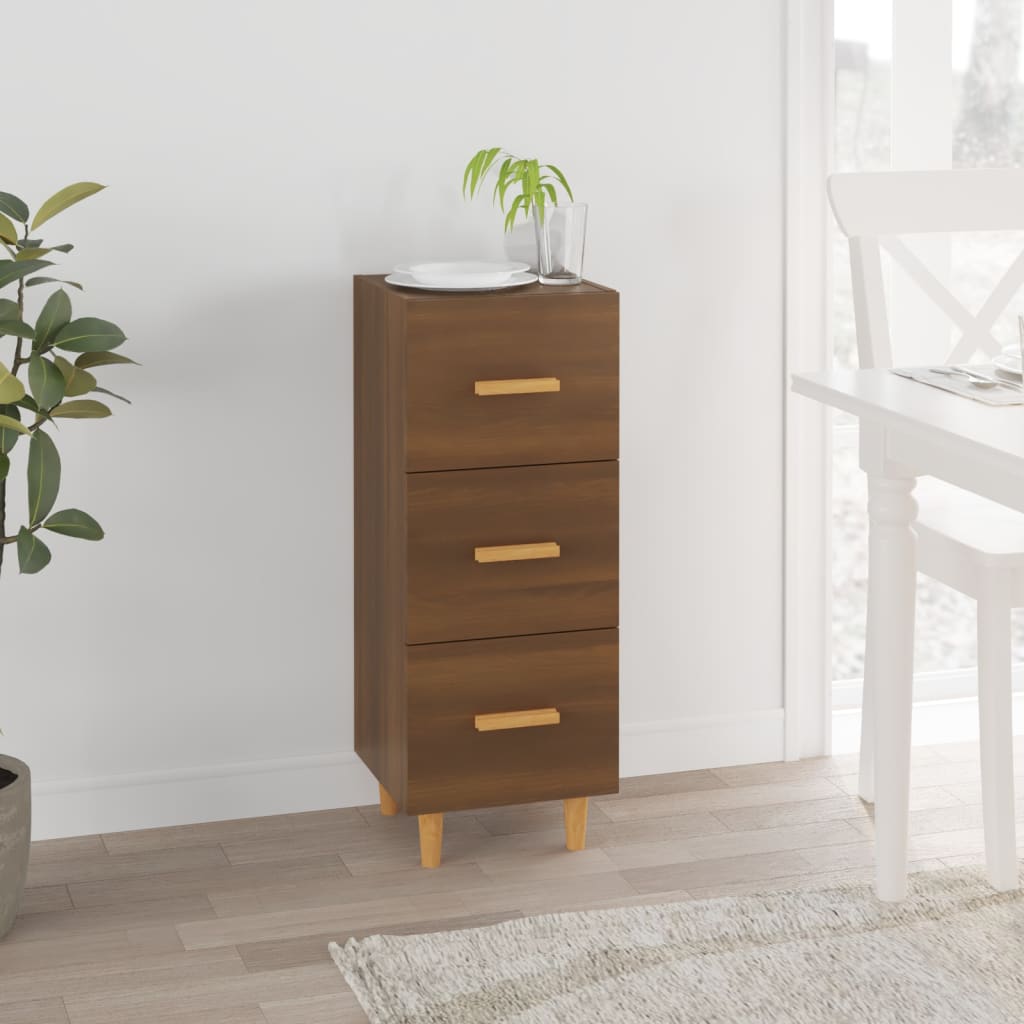 Komoda boja smeđeg hrasta 34,5 x 34 x 90 cm konstruirano drvo