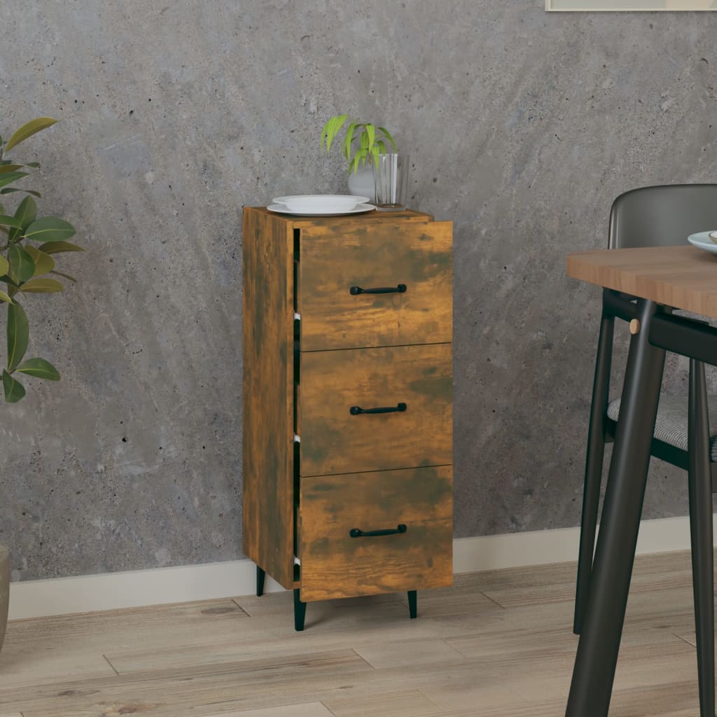 Komoda boja dimljenog hrasta 34,5x34x90 cm konstruirano drvo