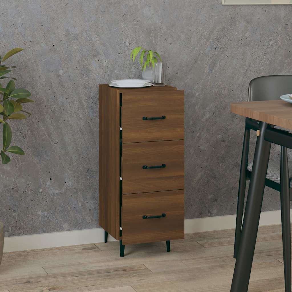Komoda boja smeđeg hrasta 34,5 x 34 x 90 cm konstruirano drvo