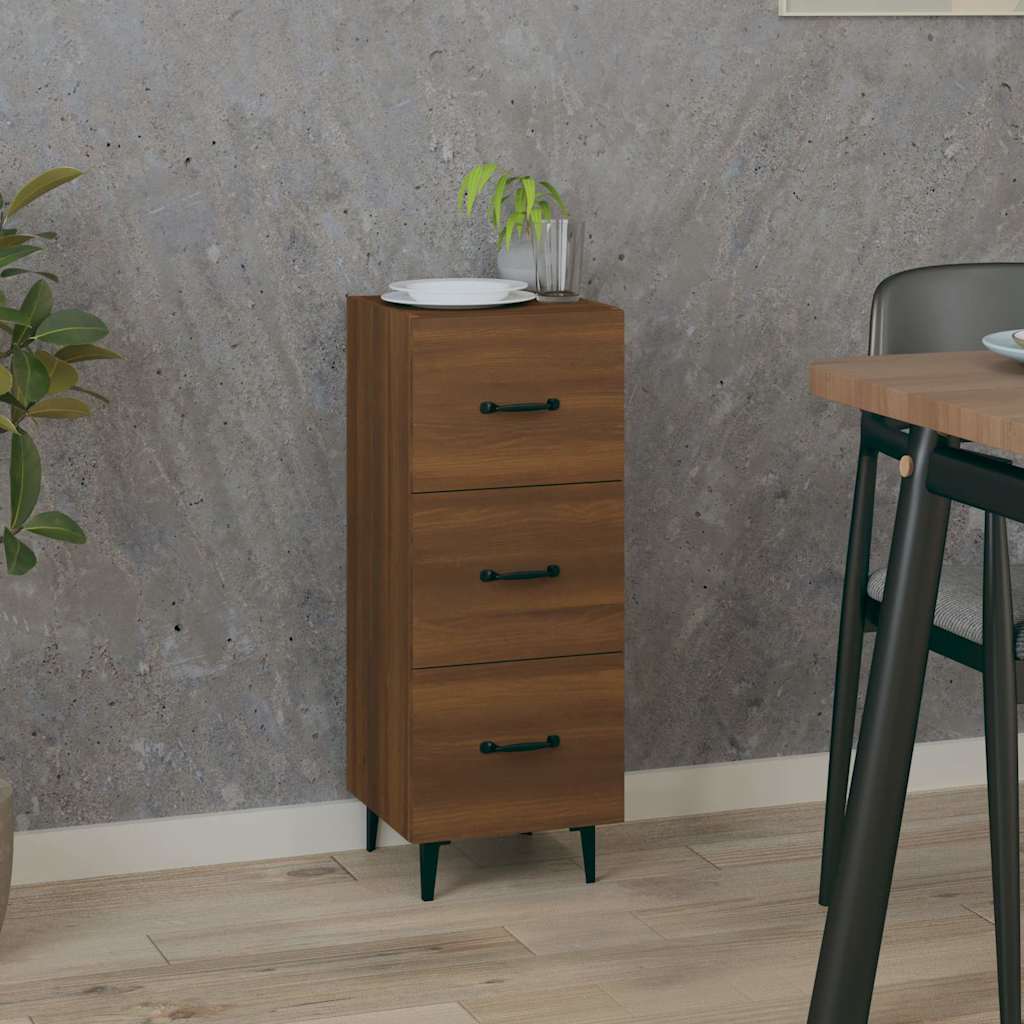 Komoda boja smeđeg hrasta 34,5 x 34 x 90 cm konstruirano drvo