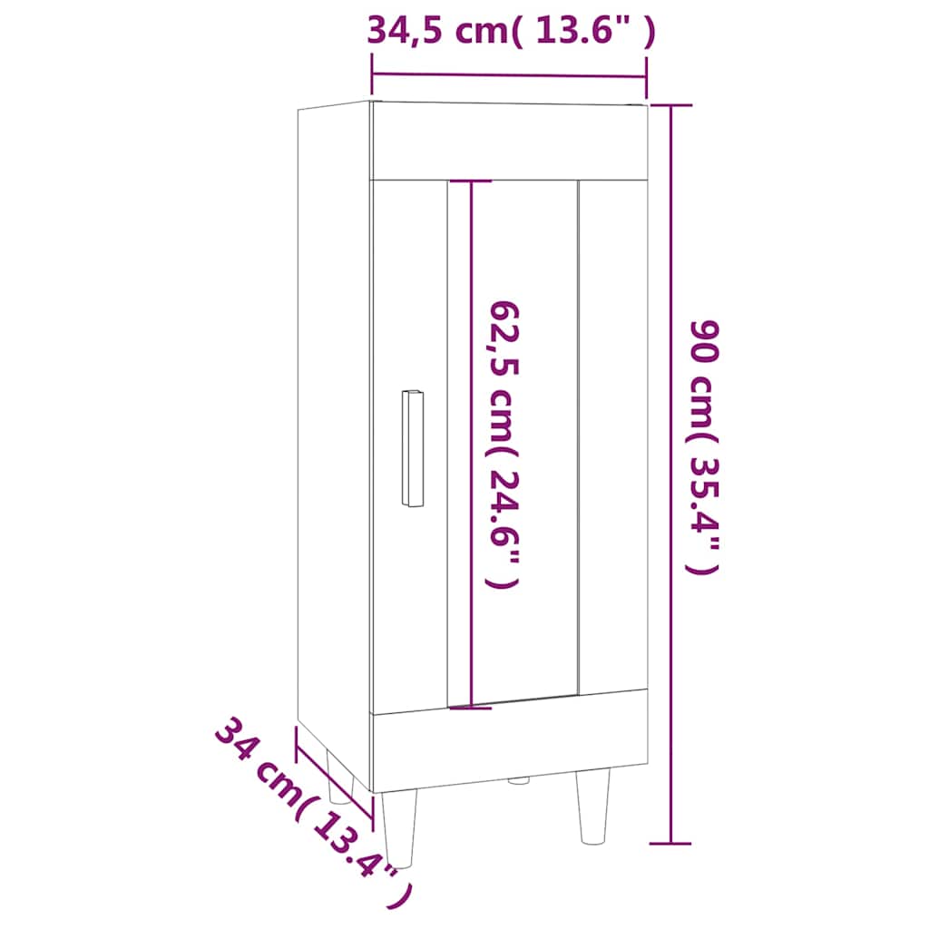 Komoda boja hrasta sonome 34,5x34x90 cm od konstruiranog drva