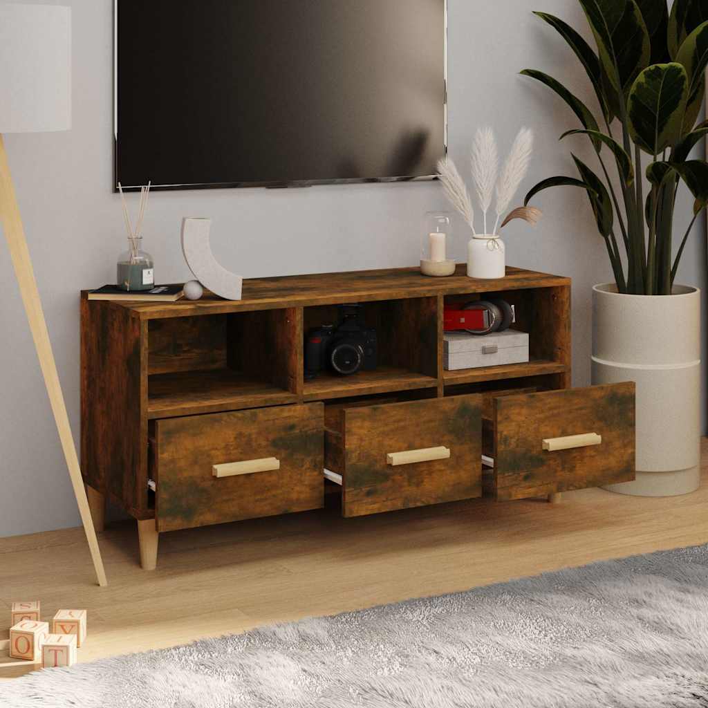 TV ormarić boja dimljenog hrasta 102x36x50 cm konstruirano drvo Smeđa