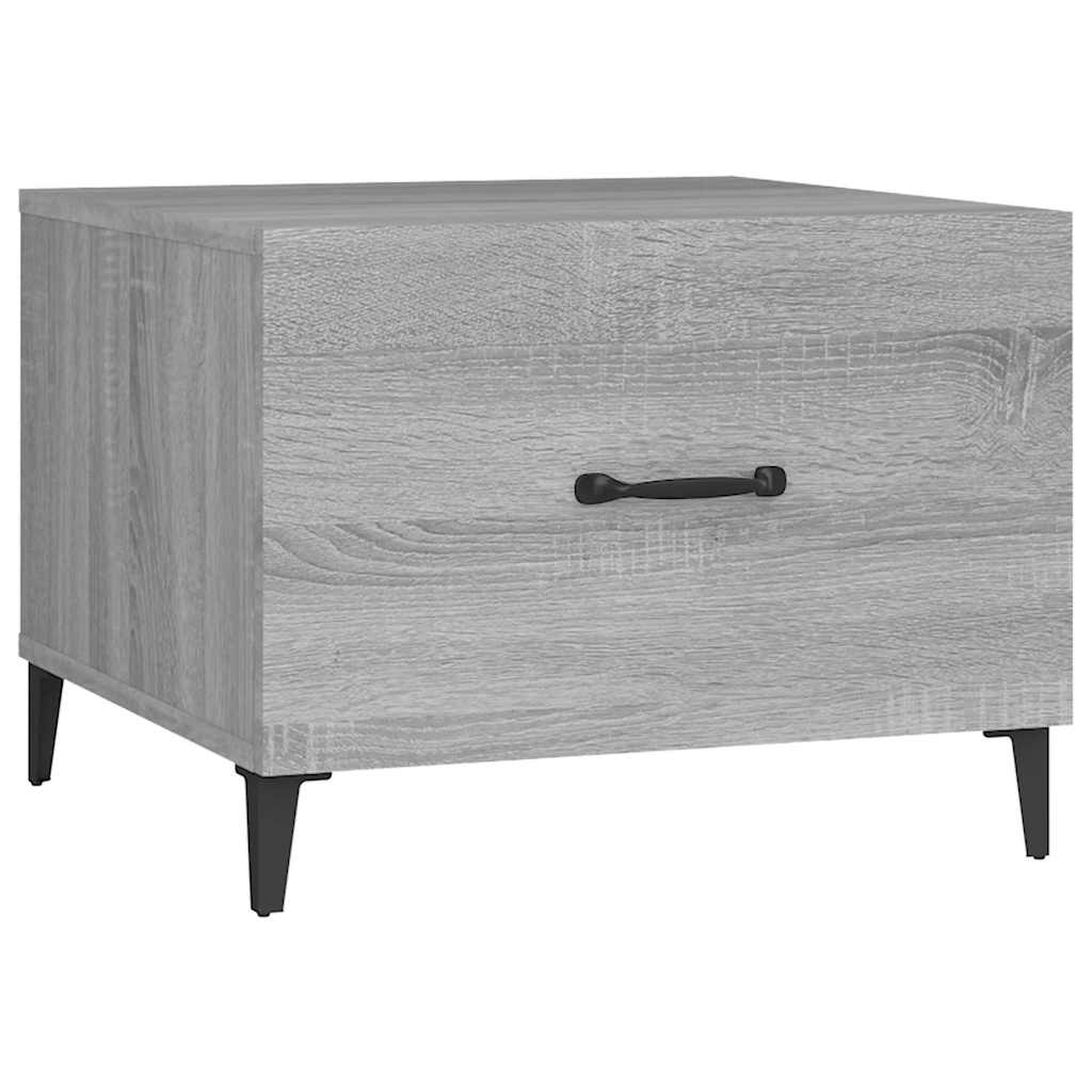 Stolići za kavu s metalnim nogama 2 kom boja hrasta 50x50x40 cm Siva