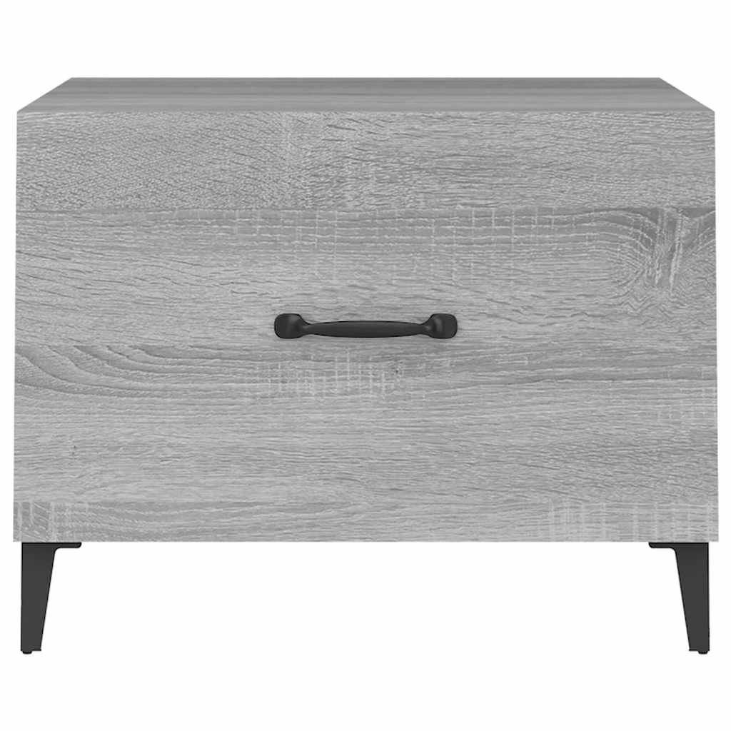 Stolići za kavu s metalnim nogama 2 kom boja hrasta 50x50x40 cm Siva