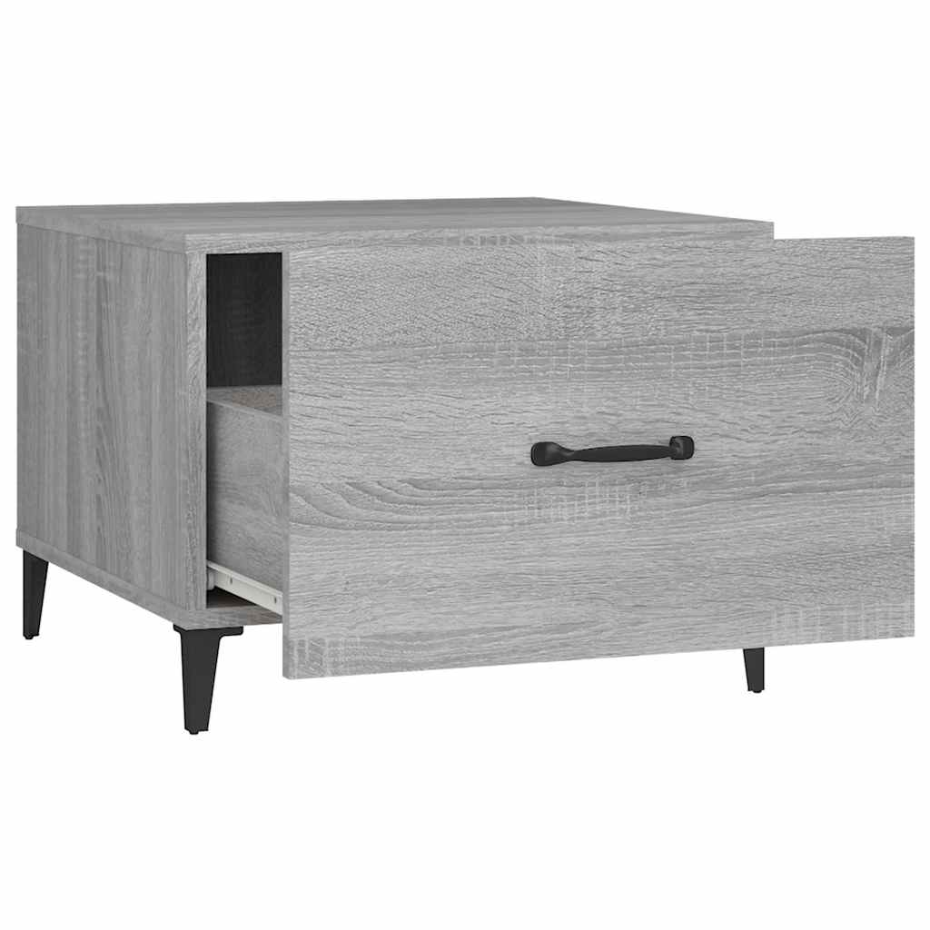 Stolići za kavu s metalnim nogama 2 kom boja hrasta 50x50x40 cm Siva