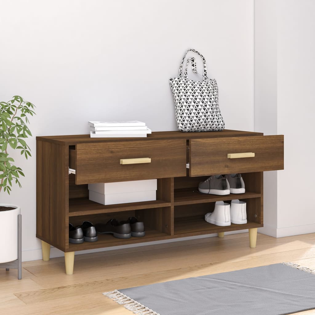 Ormarić za cipele smeđi hrast 102x35x55 cm konstruirano drvo