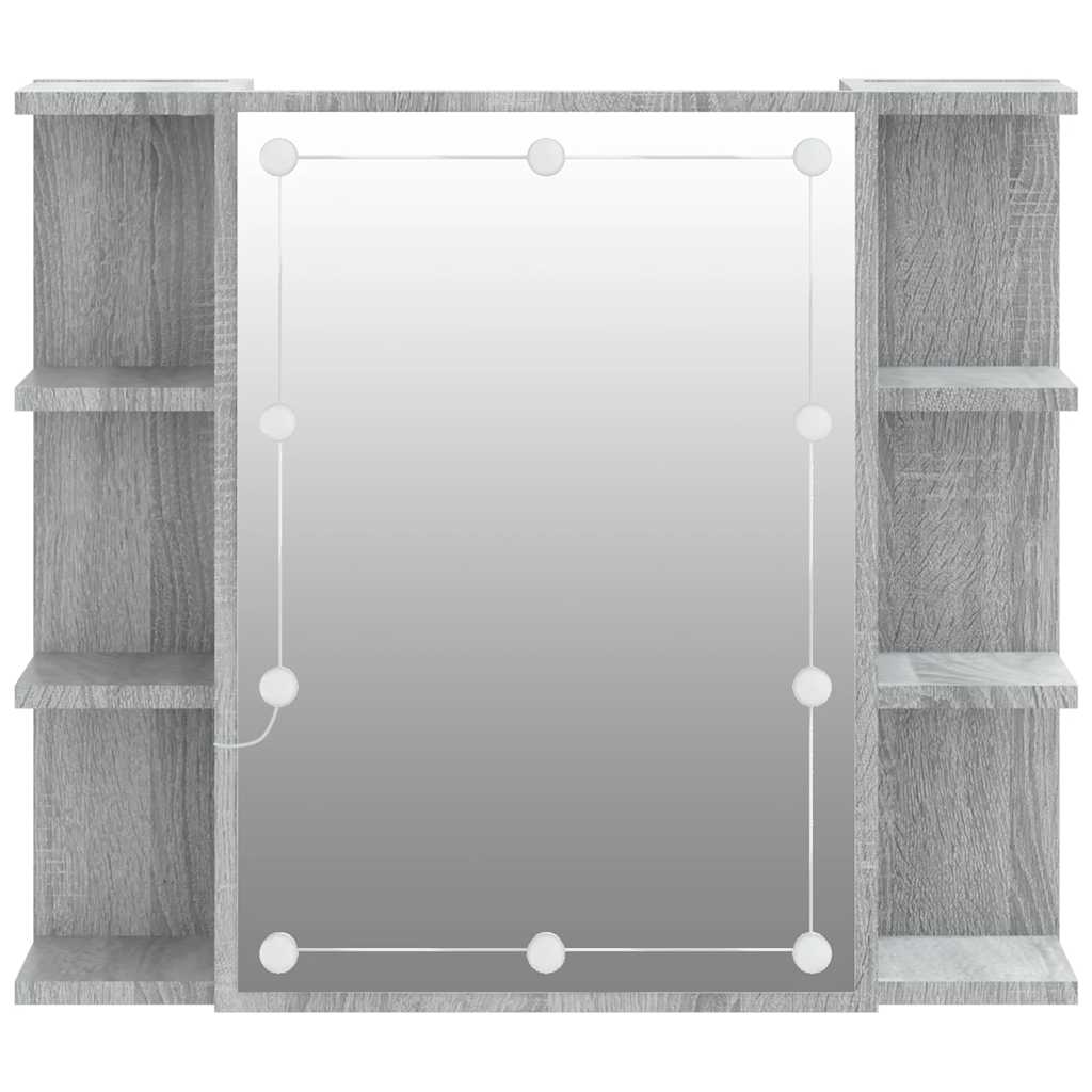 Ormarić s ogledalom LED boja hrasta sonome 70 x 16,5 x 60 cm