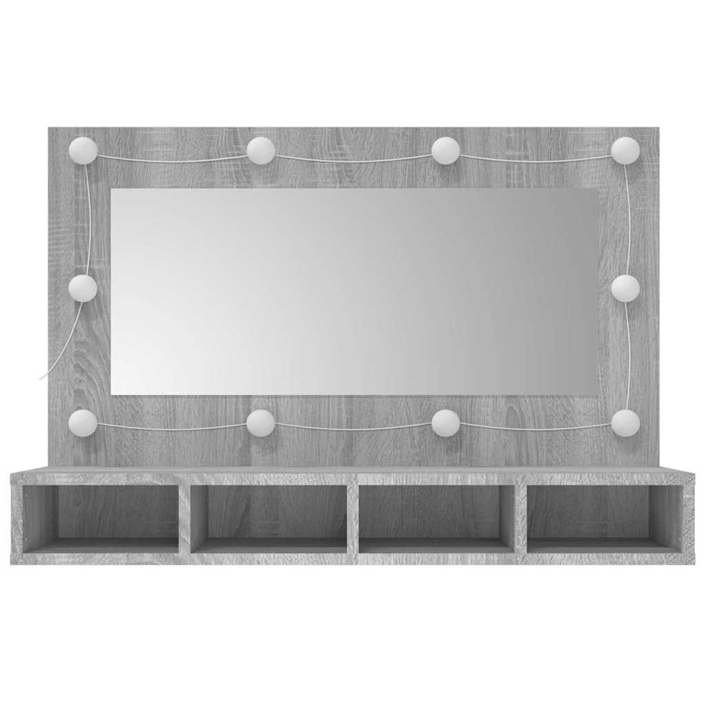 Ormarić s ogledalom LED boja hrasta sonome 90x31,5x62 cm