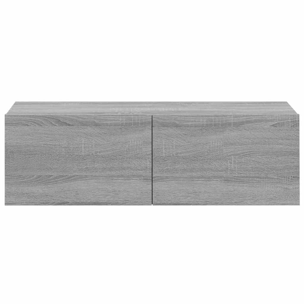 Zidni TV ormarići 2 kom boja sivog hrasta 100x30x30 cm drveni