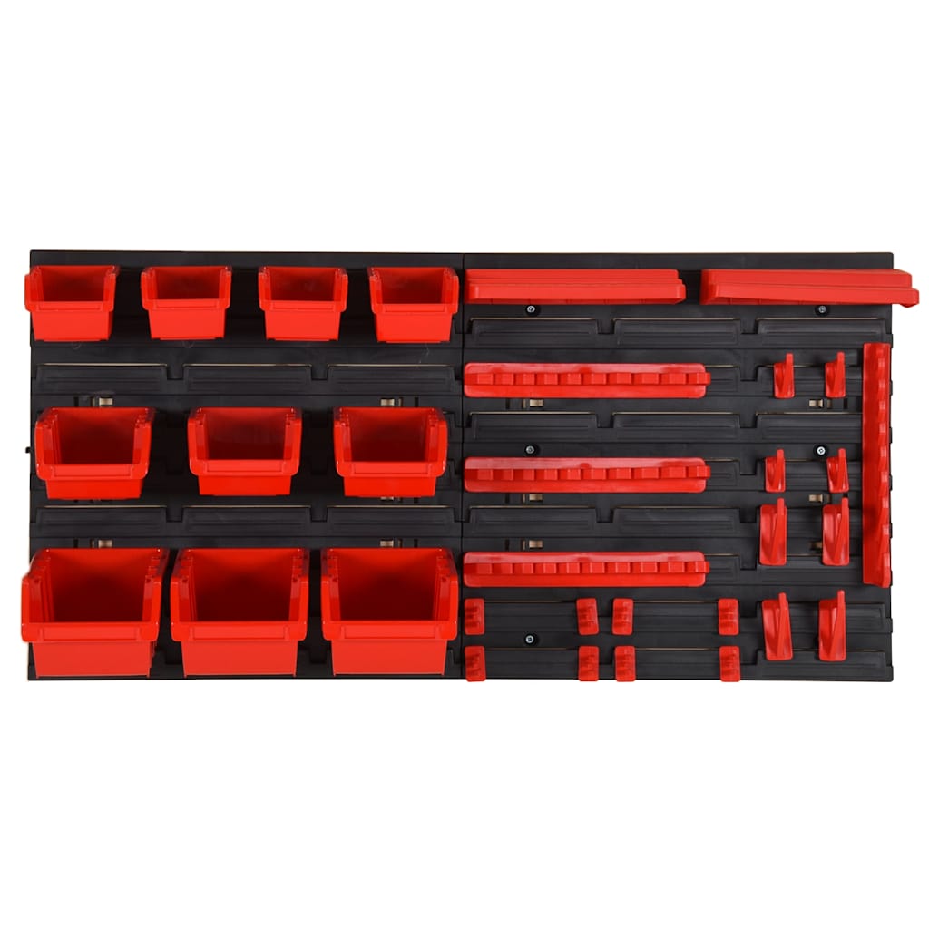 35-dijelni set polica za radionicu crveno-crni 77 x 39 cm PP