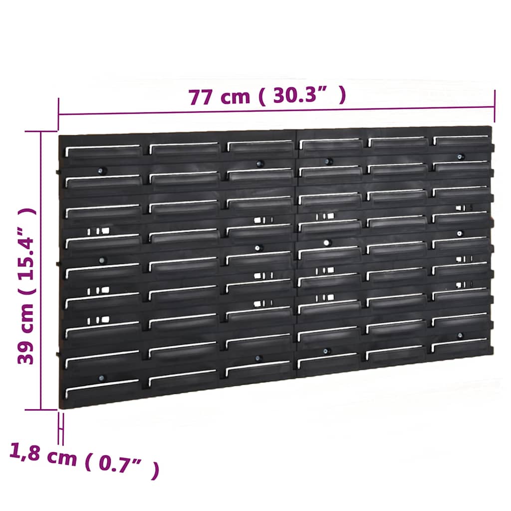 35-dijelni set polica za radionicu crveno-crni 77 x 39 cm PP