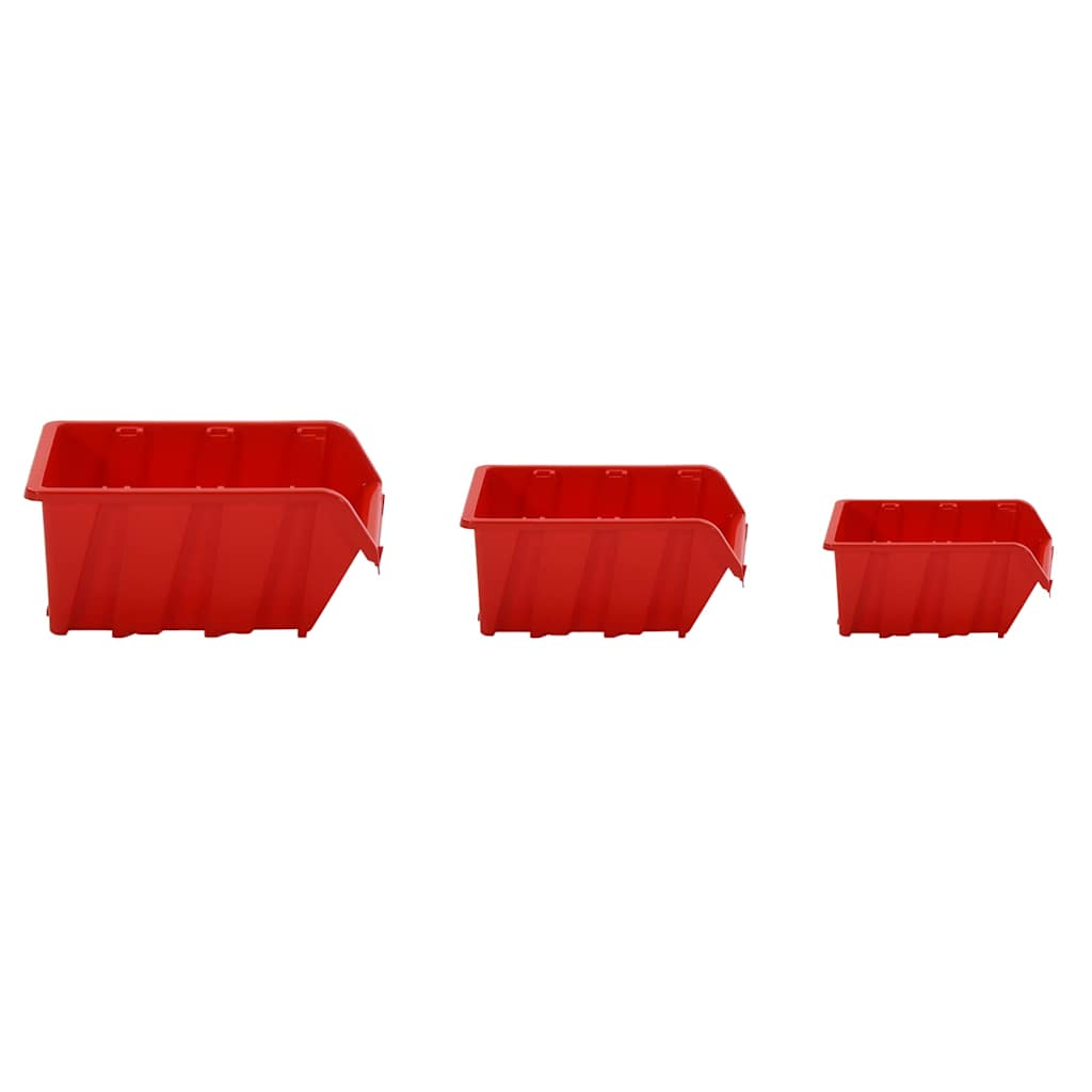35-dijelni set polica za radionicu crveno-crni 77 x 39 cm PP