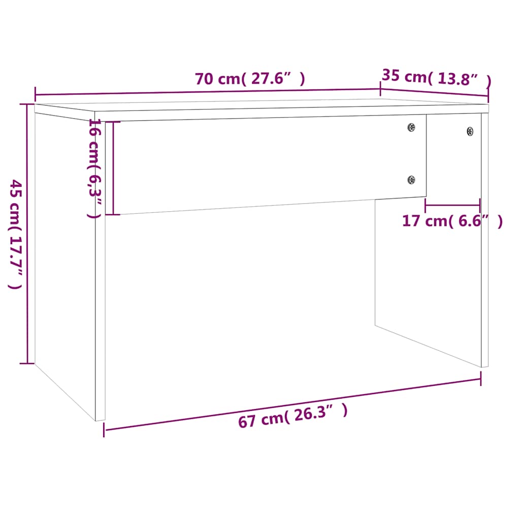 Set toaletnog stolića bijeli 74,5 x 40 x 141 cm