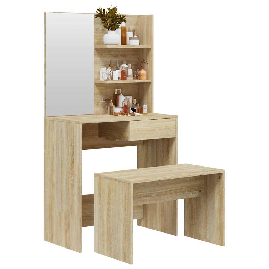 Set toaletni stolić boja hrasta hrasta 74,5x40x141 cm